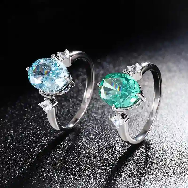 Oval Engagement Ring 5ct 8*10 925 Silver High Carbon Diamond