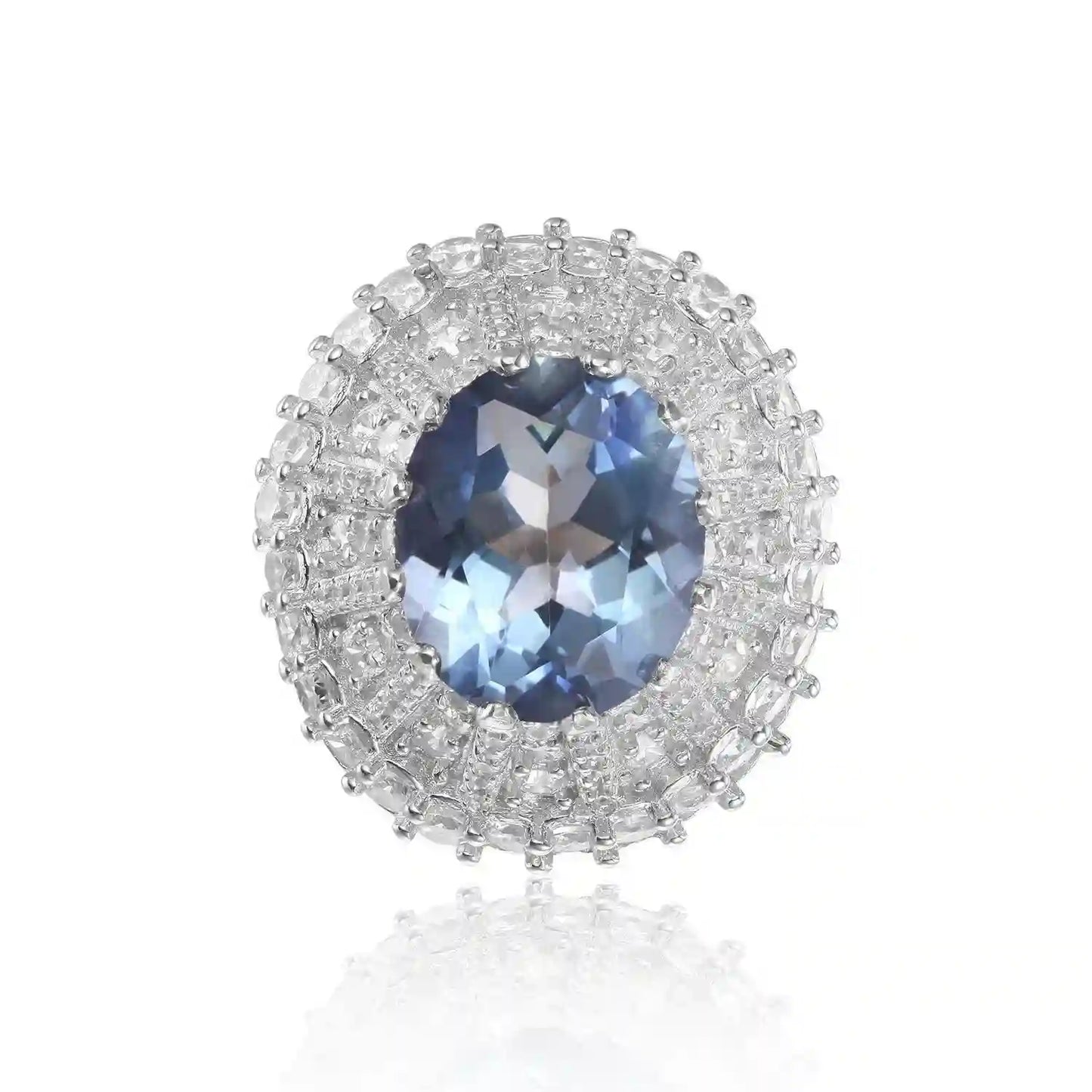 Oval Engagement Ring 4ct 925 Silver Crystal