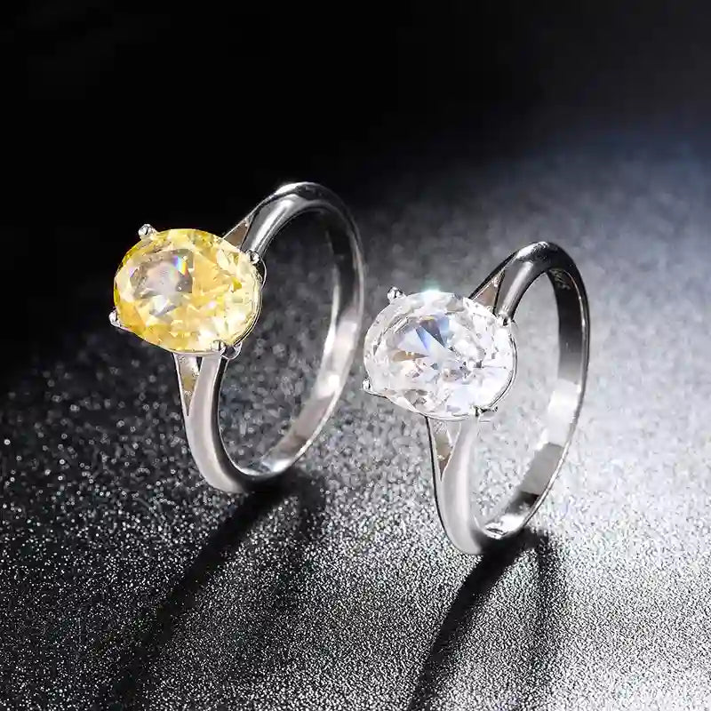 Oval Engagement Ring 5ct 10*8 925 Silver High Carbon Diamond
