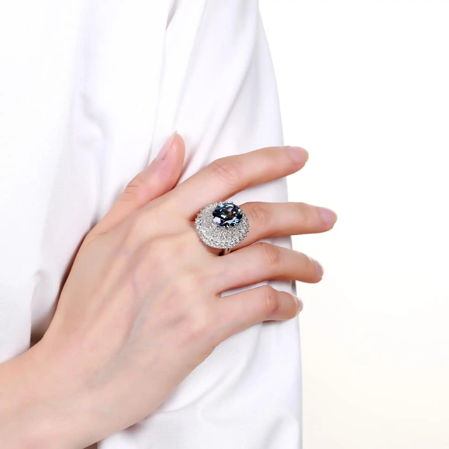 Oval Engagement Ring 4ct 925 Silver Crystal