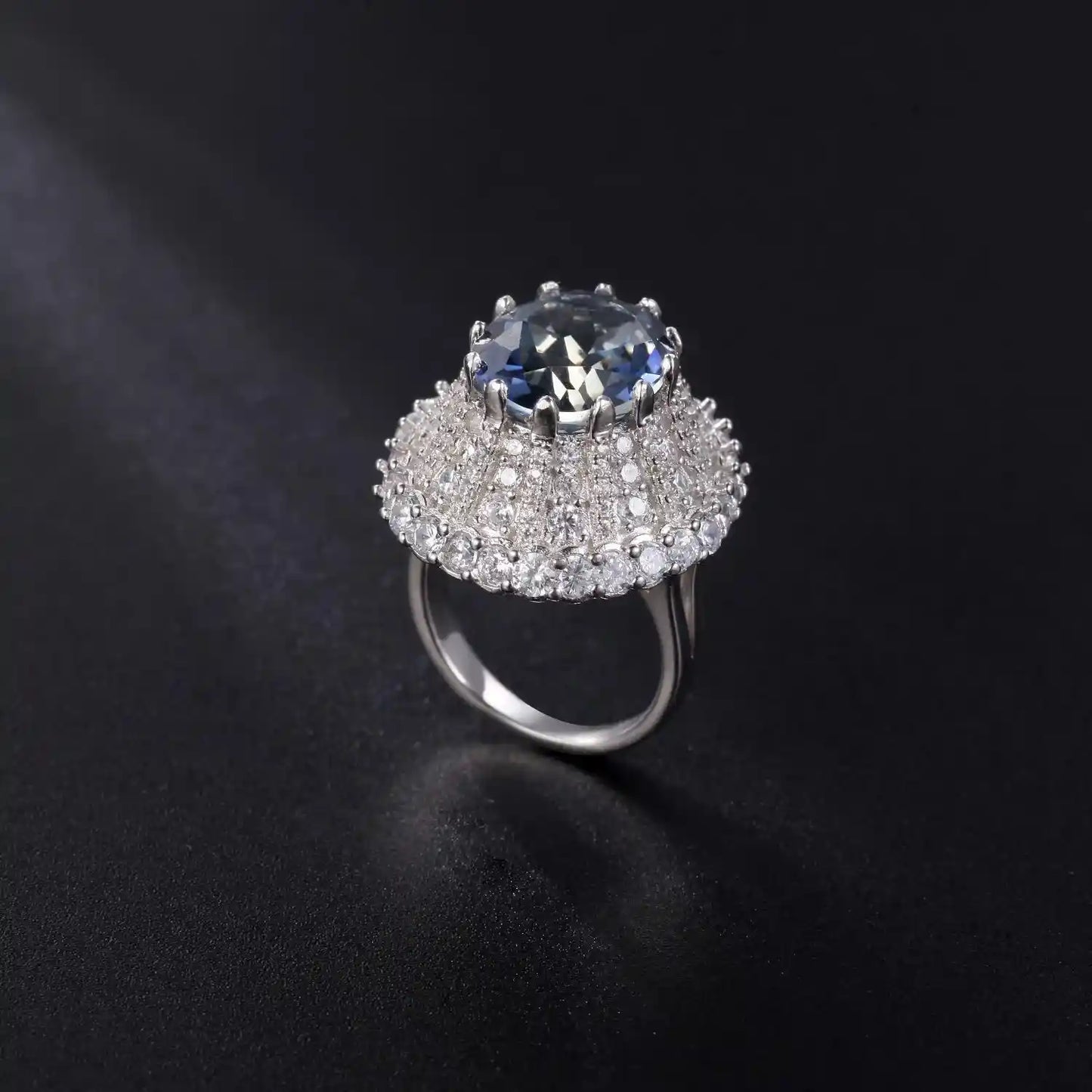 Oval Engagement Ring 4ct 925 Silver Crystal