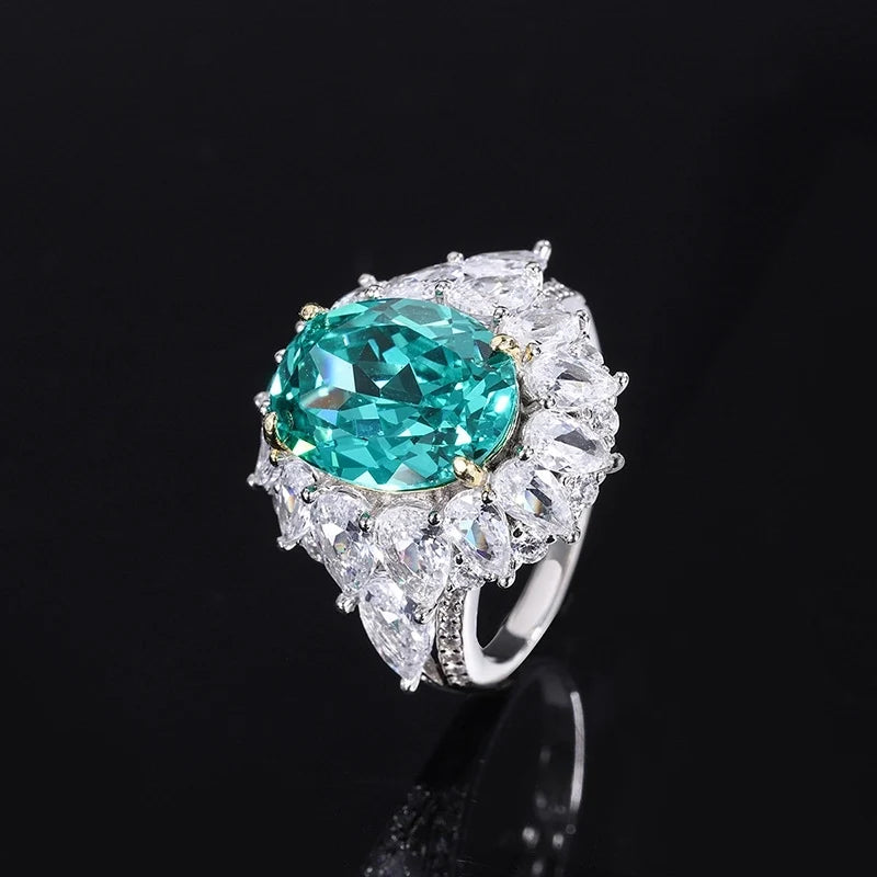 Oval Engagement Ring 10*14 925 Silver High Carbon Diamond