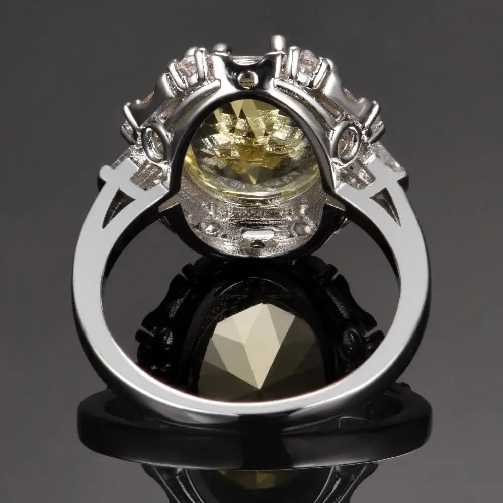 Oval Engagement Ring 12*14 925 Silver Citrine