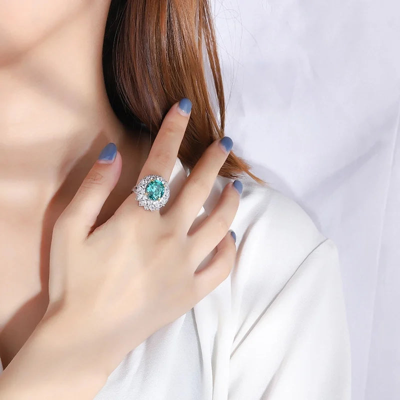 Oval Engagement Ring 10*12 925 Silver High Carbon Diamond
