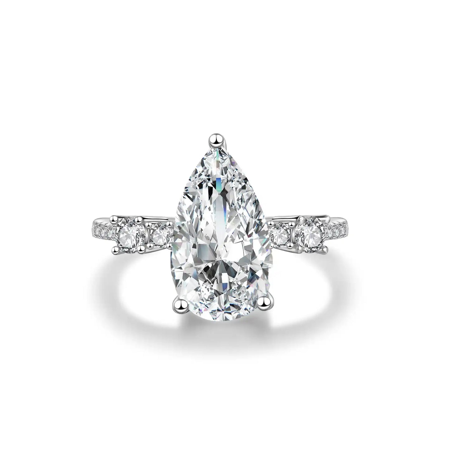 Pear Engagement Ring 7.5*15 925 Silver High Carbon Diamond