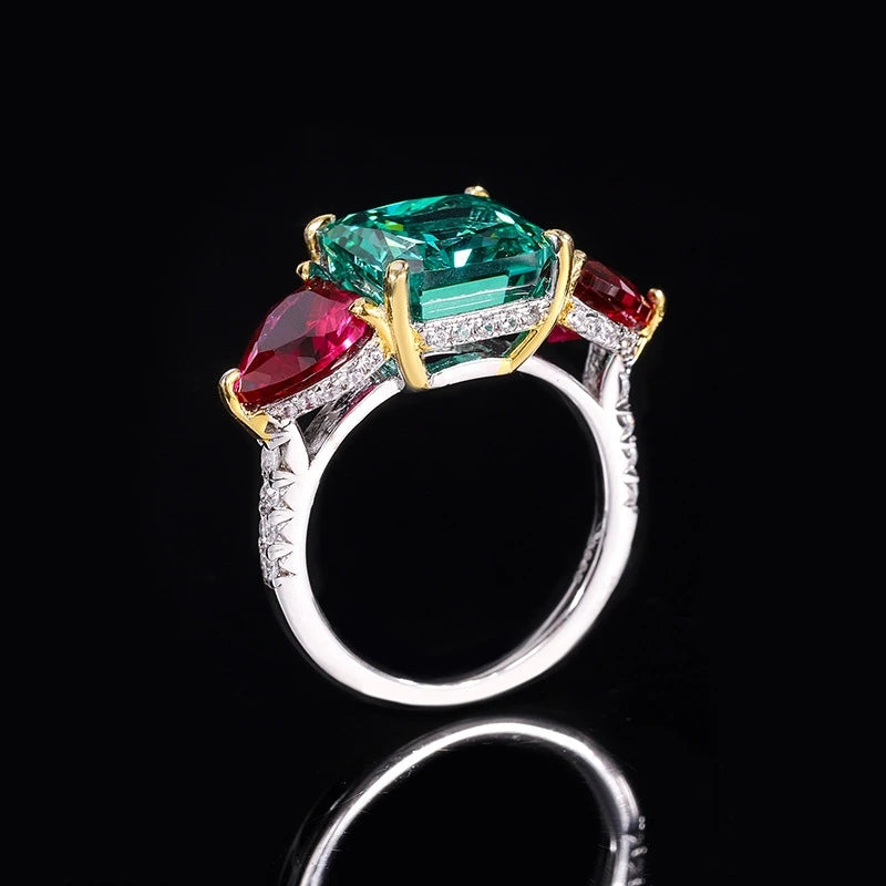 Princess Engagement Ring 5ct 10*10 925 Silver High Carbon Diamond