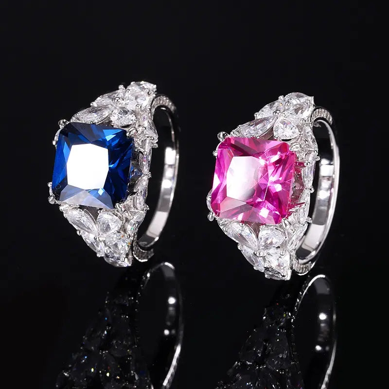 Princess Engagement Ring 10*10 925 Silver High Carbon Diamond
