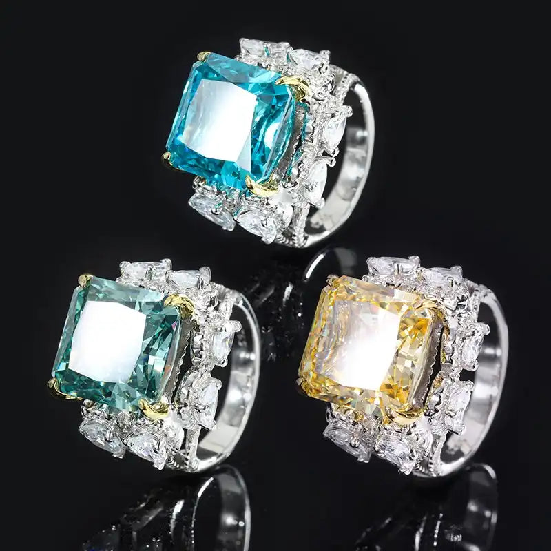 Princess Engagement Ring 13*13 925 Silver High Carbon Diamond