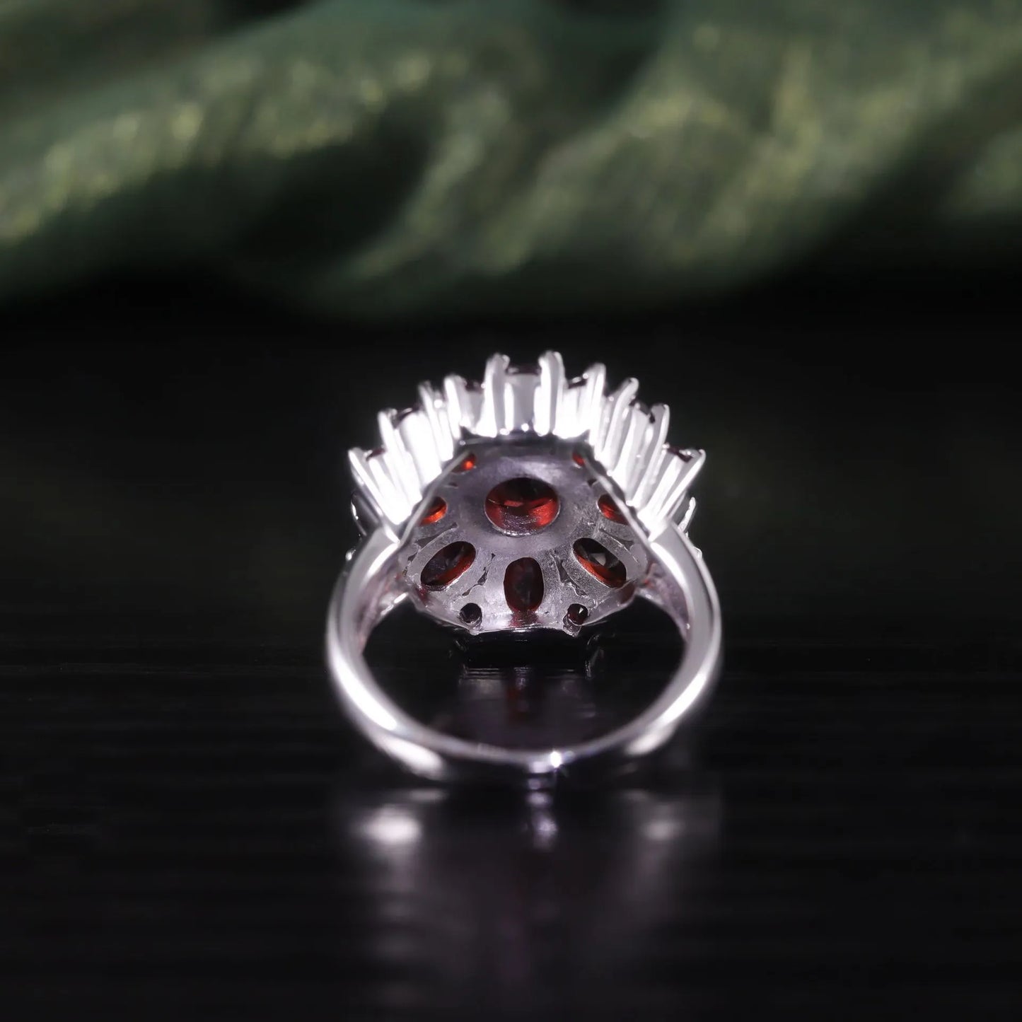 Round Engagement Ring 925 Silver Topaz