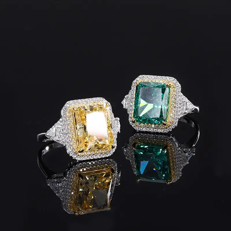 Radiant Engagement Ring 10*12 925 Silver High Carbon Diamond