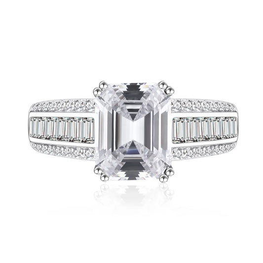 Rectangular Engagement Ring 7*9 925 Silver Zircon