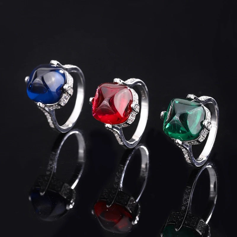 Sugar Tower Engagement Ring 12*12 925 Silver High Carbon Diamond