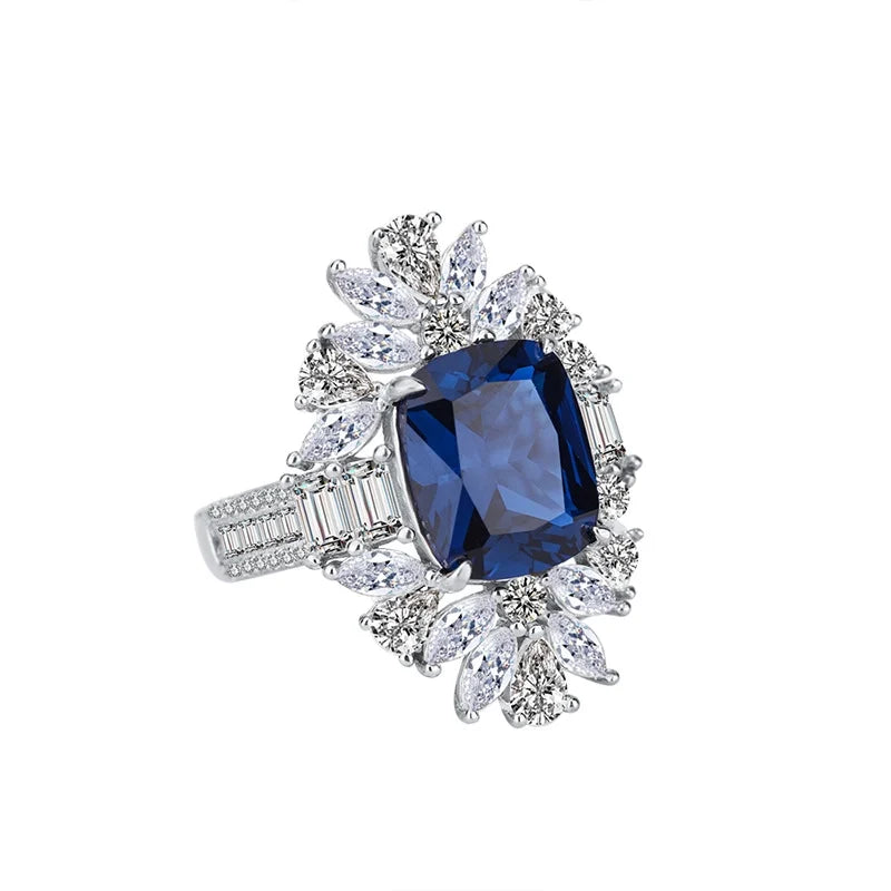 Cushion Engagement Ring 10*12 925 Silver High Carbon Diamond