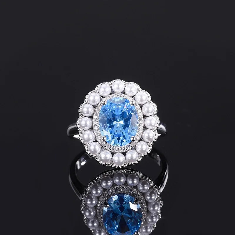 Oval Engagement Ring 8*10 925 Silver High Carbon Diamond