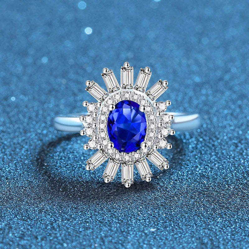 Oval Whimsical Engagement Ring 2ct 5*7 925 Silver High Carbon Diamond