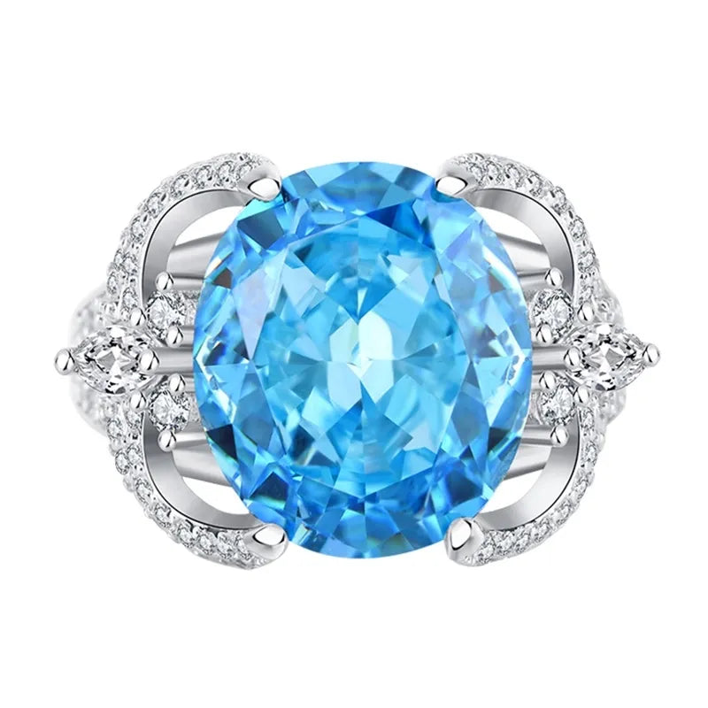 Oval Engagement Ring 12*14 925 Silver High Carbon Diamond