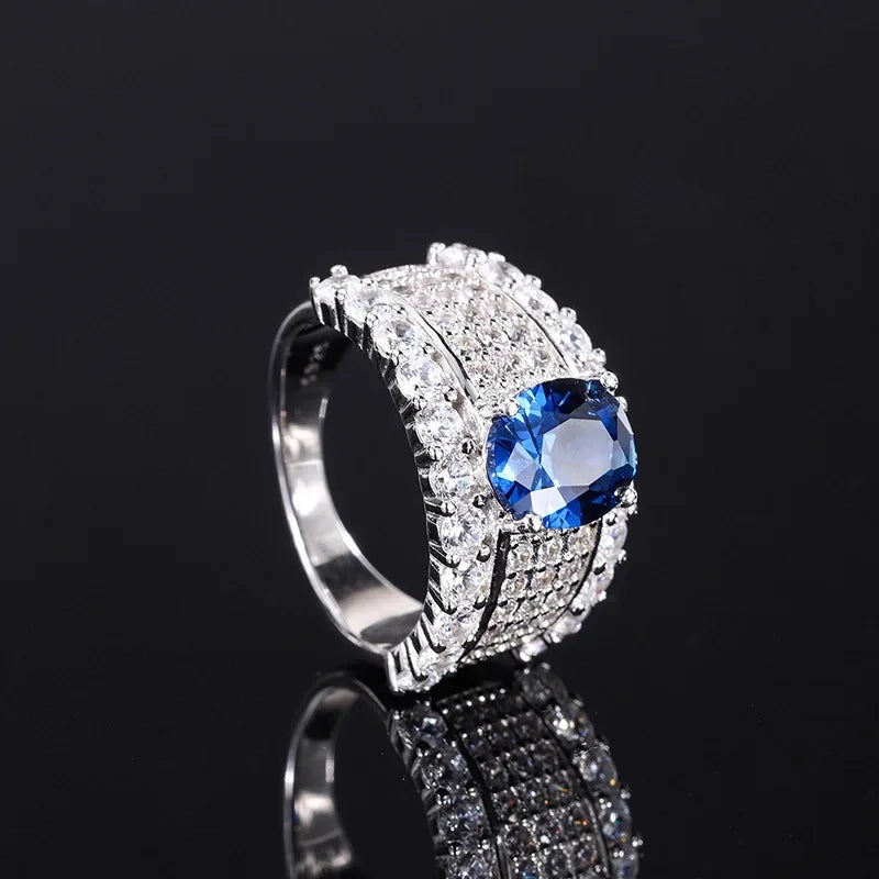Oval Engagement Ring 8*10 925 Silver High Carbon Diamond