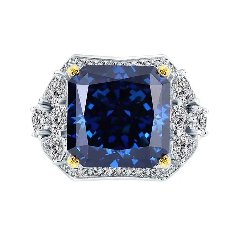 Princess Engagement Ring 14*14 925 Silver High Carbon Diamond