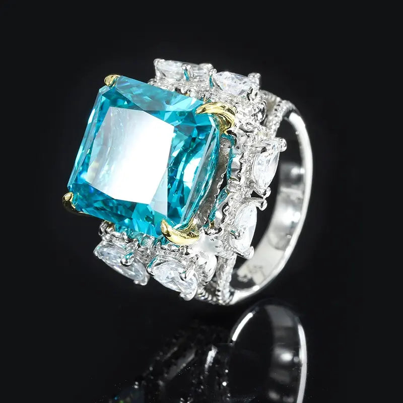 Princess Engagement Ring 13*13 925 Silver High Carbon Diamond
