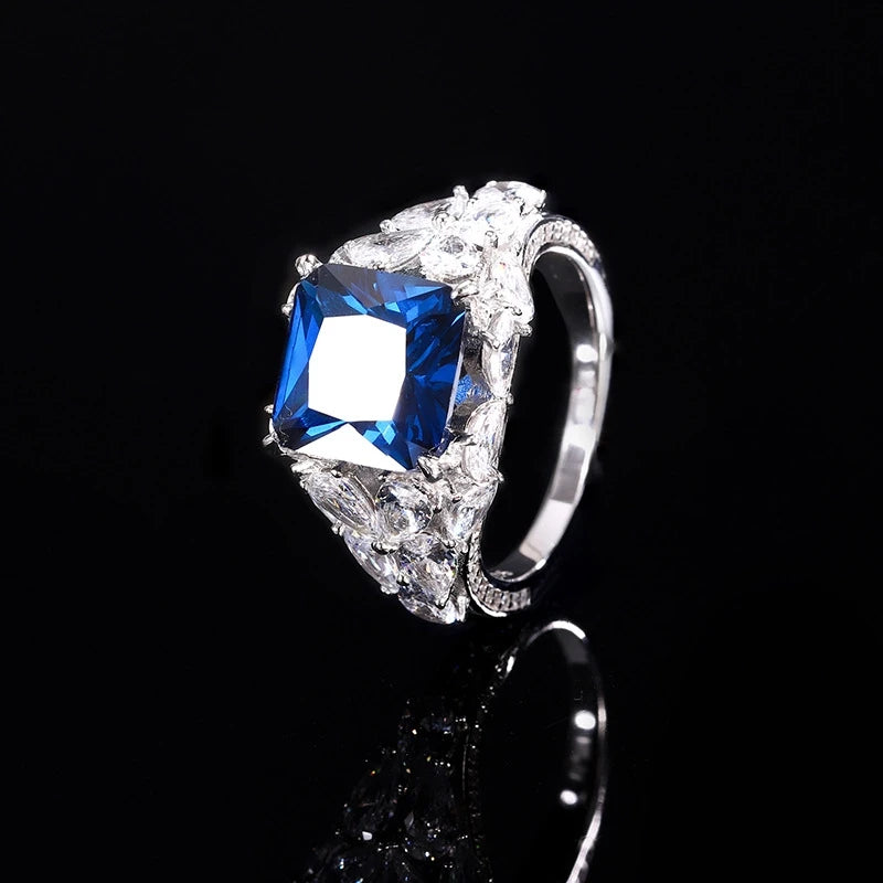 Princess Engagement Ring 10*10 925 Silver High Carbon Diamond