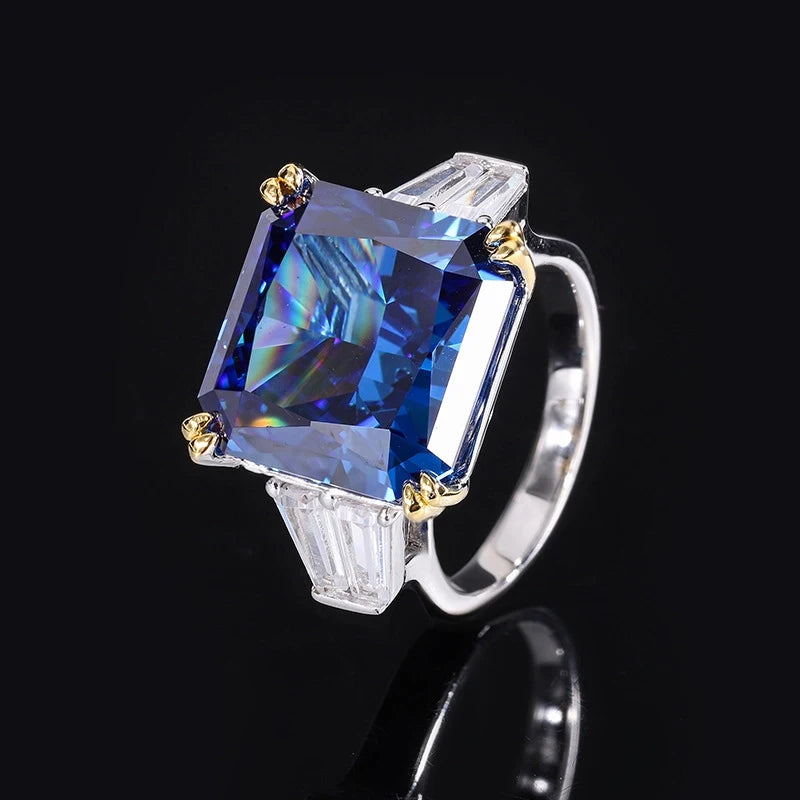 Princess Engagement Ring 14*14 925 Silver High Carbon Diamond