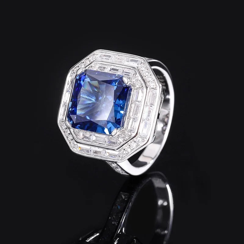 Princess Engagement Ring 10*10 925 Silver High Carbon Diamond