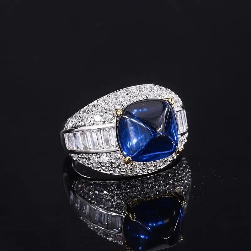 Sugar Tower Engagement Ring 10*10 925 Silver High Carbon Diamond