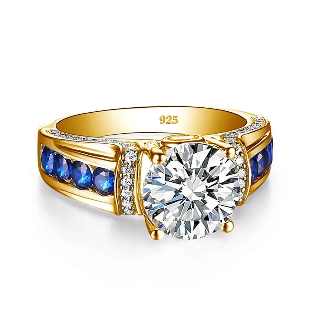 Round Engagement Ring 2ct 8*8 925 Silver Moissanite