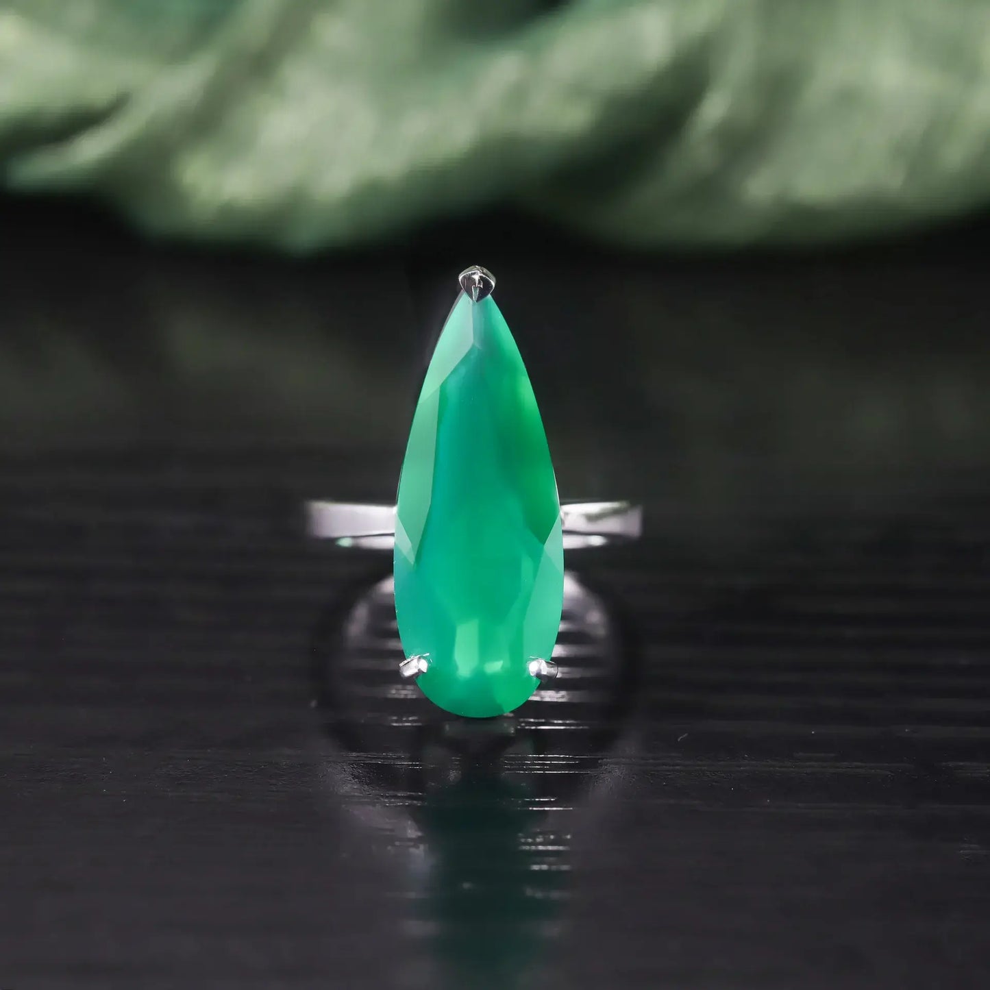 Pear Engagement Ring 11ct 925 Silver Natural Stone