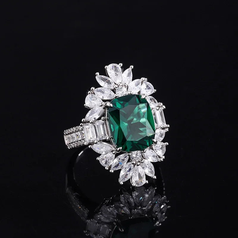 Cushion Engagement Ring 10*12 925 Silver High Carbon Diamond