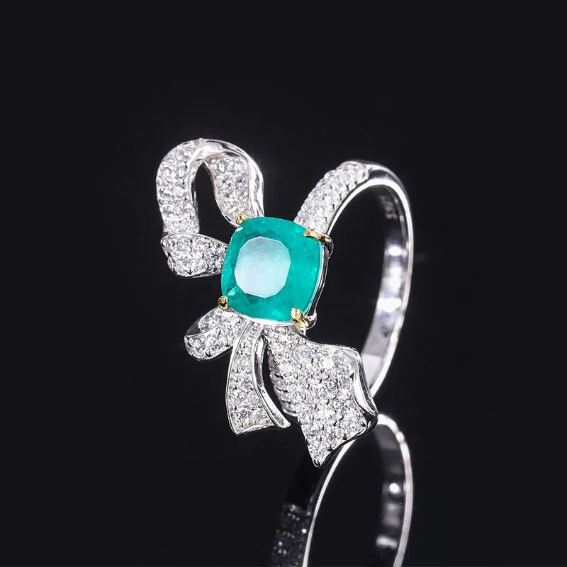 Cushion Engagement Ring 8*8 925 Silver High Carbon Diamond