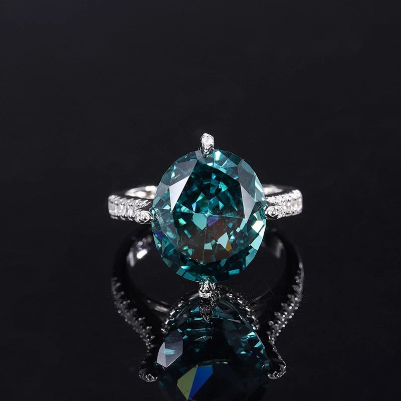 Oval Engagement Ring 12*14 925 Silver High Carbon Diamond