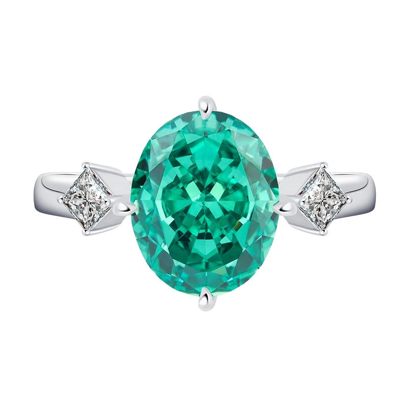 Oval Engagement Ring 5ct 8*10 925 Silver High Carbon Diamond