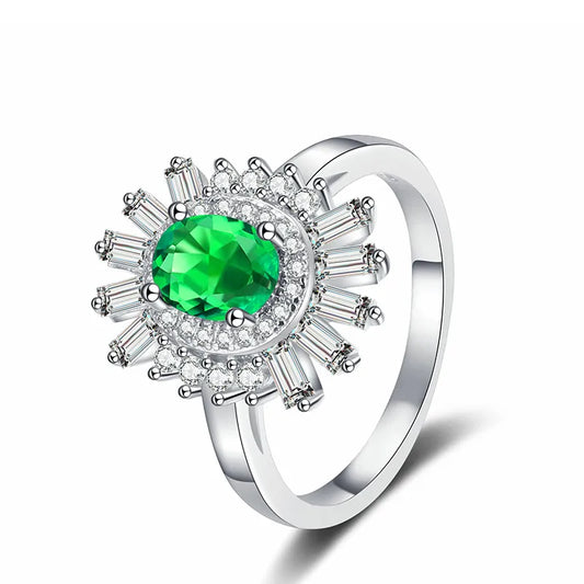 Oval Whimsical Engagement Ring 2ct 5*7 925 Silver  High Carbon Diamond