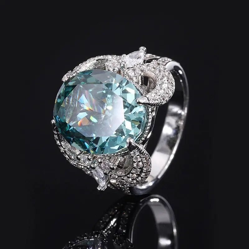 Oval Engagement Ring 12*14 925 Silver High Carbon Diamond
