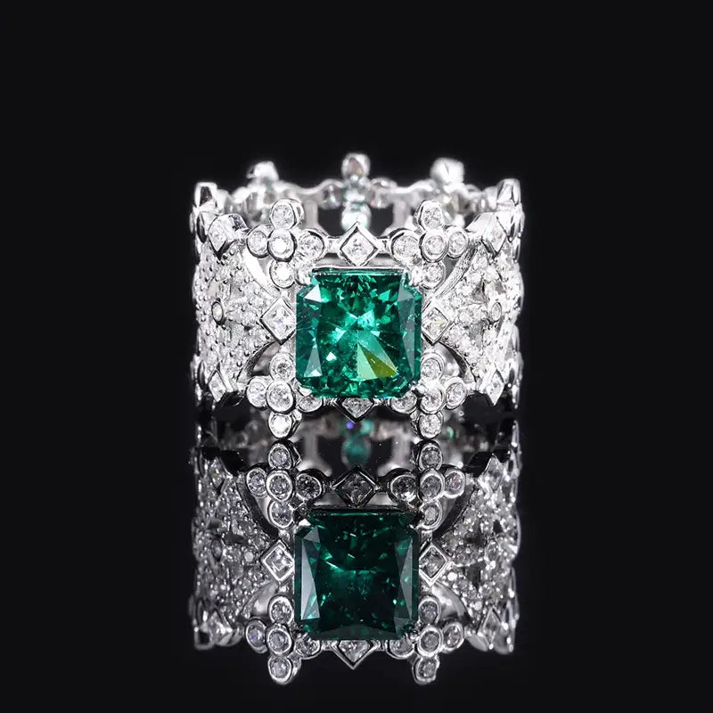 Princess Engagement Ring 8*8 925 Silver High Carbon Diamond