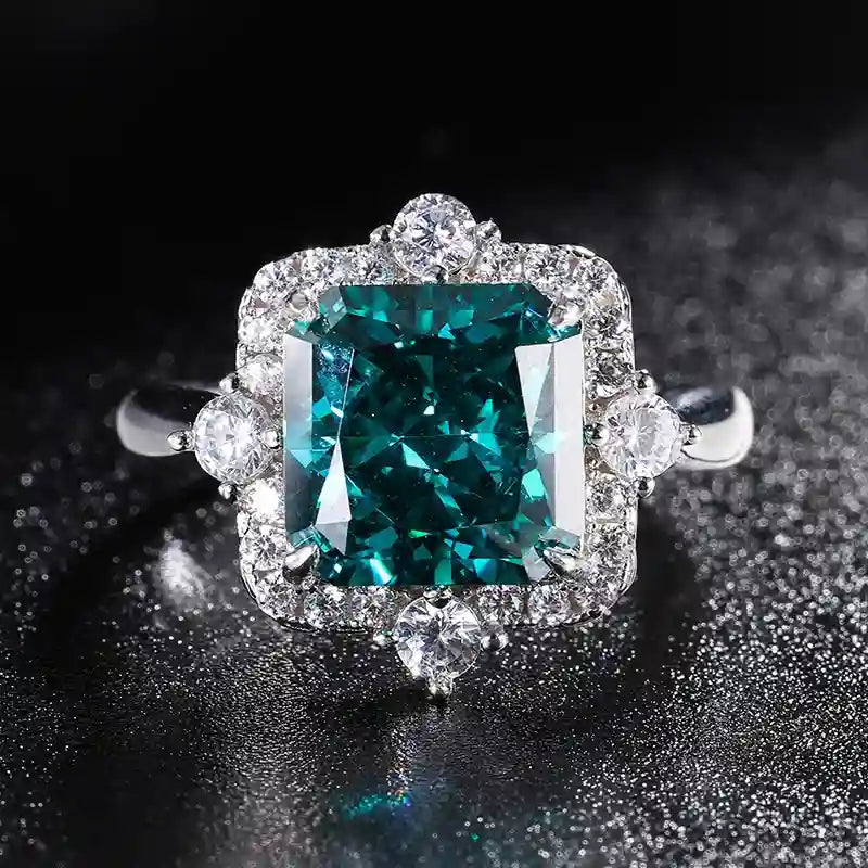 Princess Engagement Ring 10*10 925 Silver High Carbon Diamond