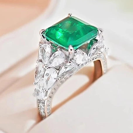 Princess Engagement Ring 10*10 925 Silver High Carbon Diamond