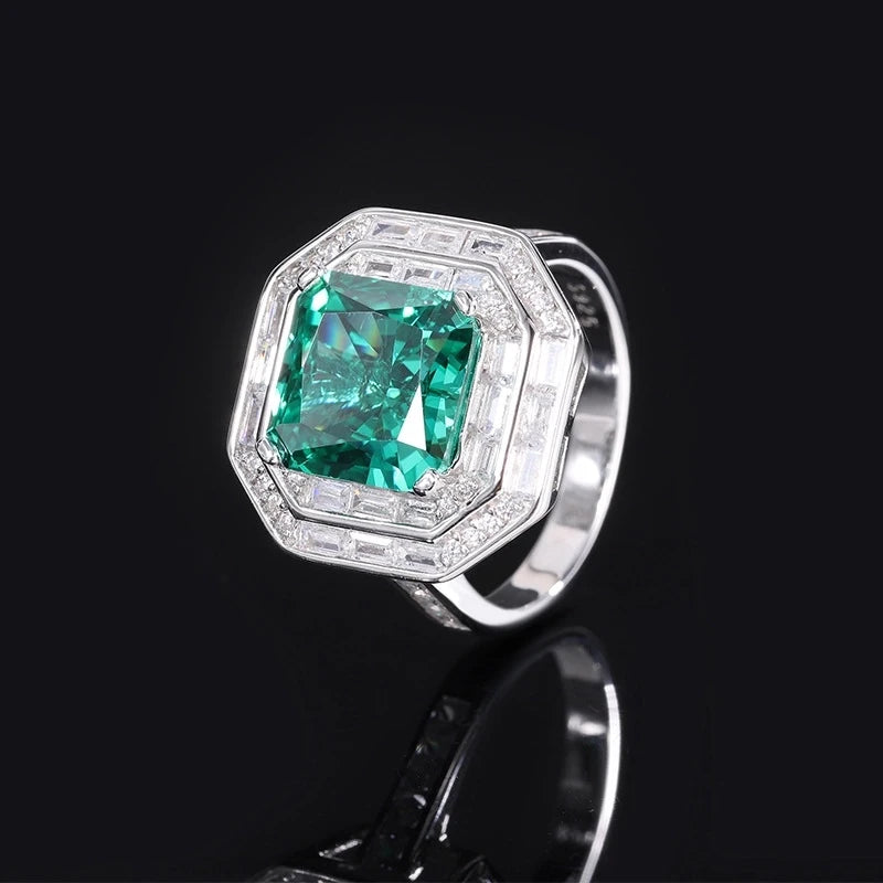 Princess Engagement Ring 10*10 925 Silver High Carbon Diamond