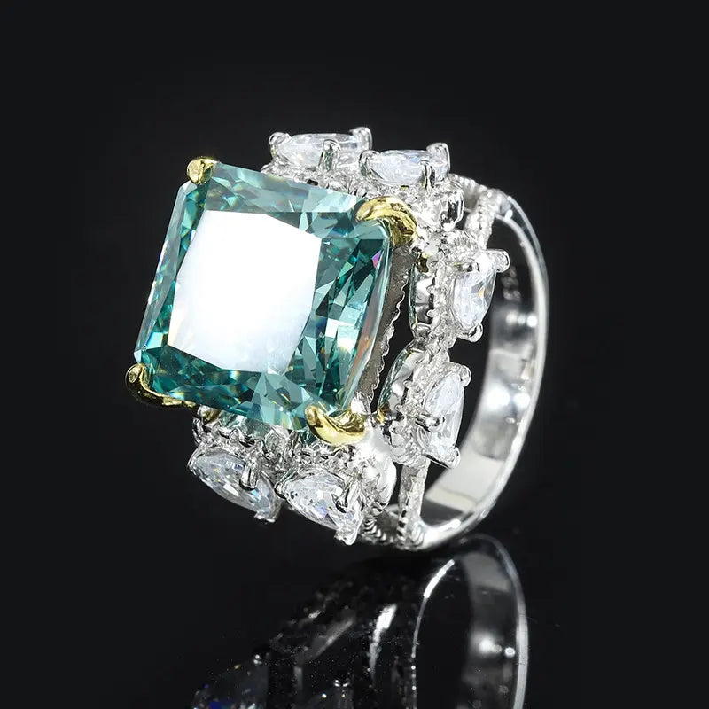 Princess Engagement Ring 13*13 925 Silver High Carbon Diamond