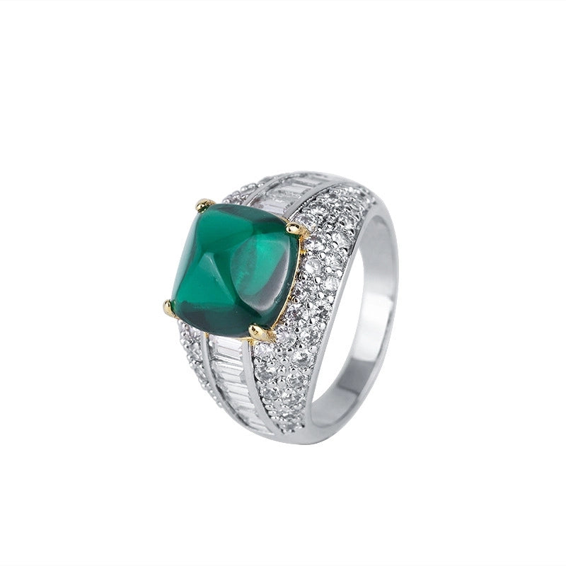 Sugar Tower Engagement Ring 10*10 925 Silver High Carbon Diamond