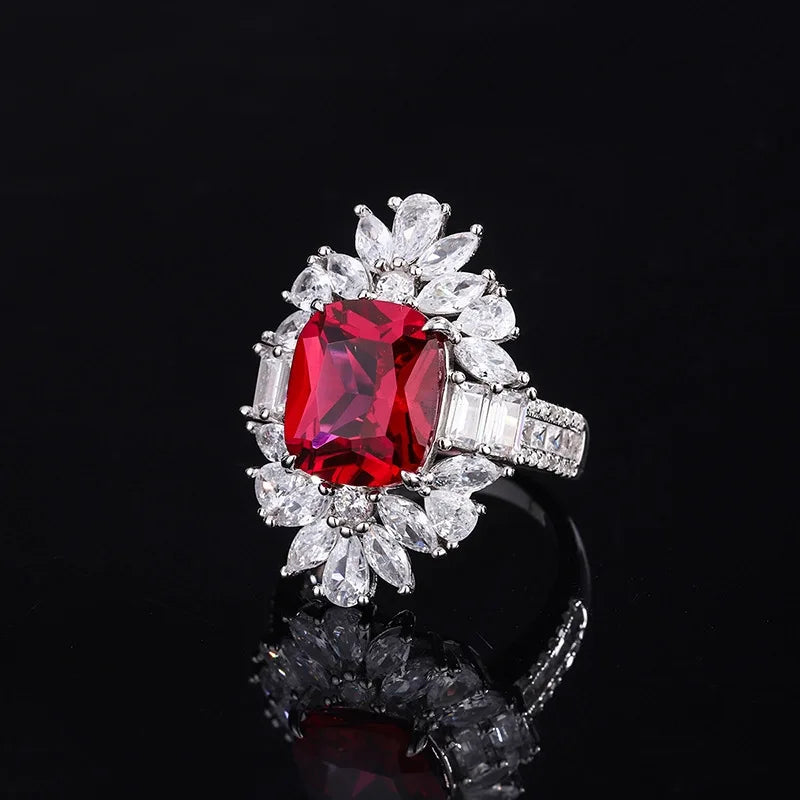 Cushion Engagement Ring 10*12 925 Silver High Carbon Diamond