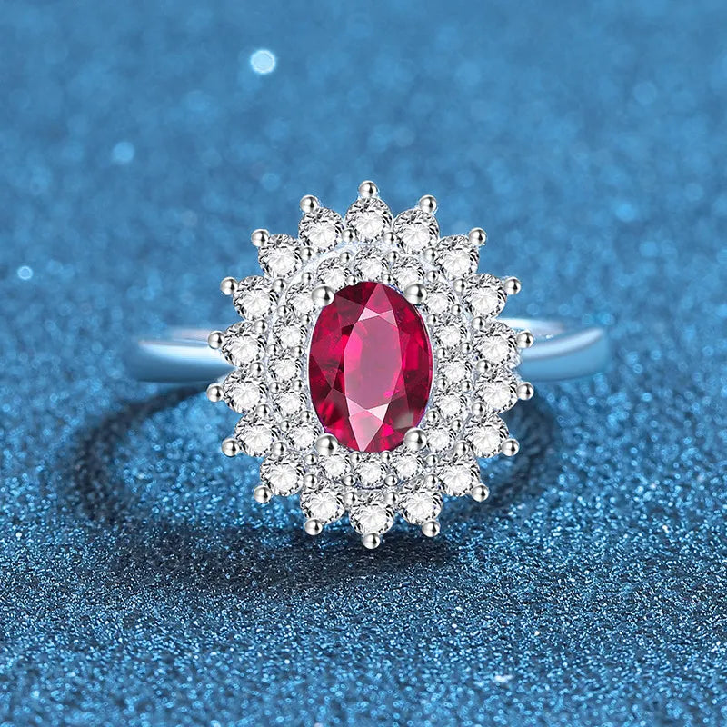 Oval Charming Engagement Ring 2ct 5*7 925 Silver High Carbon Diamond