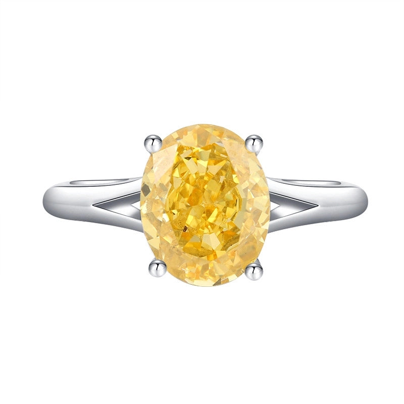 Oval Engagement Ring 5ct 10*8 925 Silver High Carbon Diamond