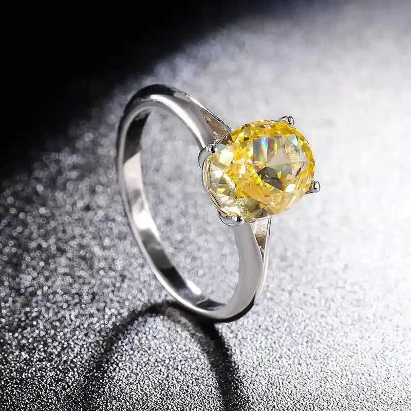 Oval Engagement Ring 5ct 10*8 925 Silver High Carbon Diamond