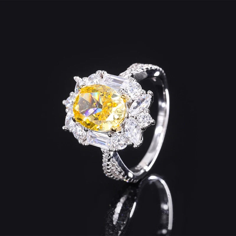 Oval Engagement Ring 8*10 925 Silver High Carbon Diamond
