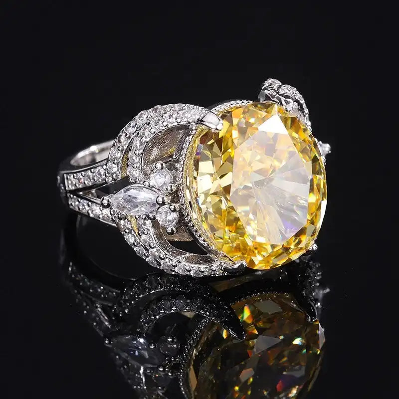 Oval Engagement Ring 12*14 925 Silver High Carbon Diamond