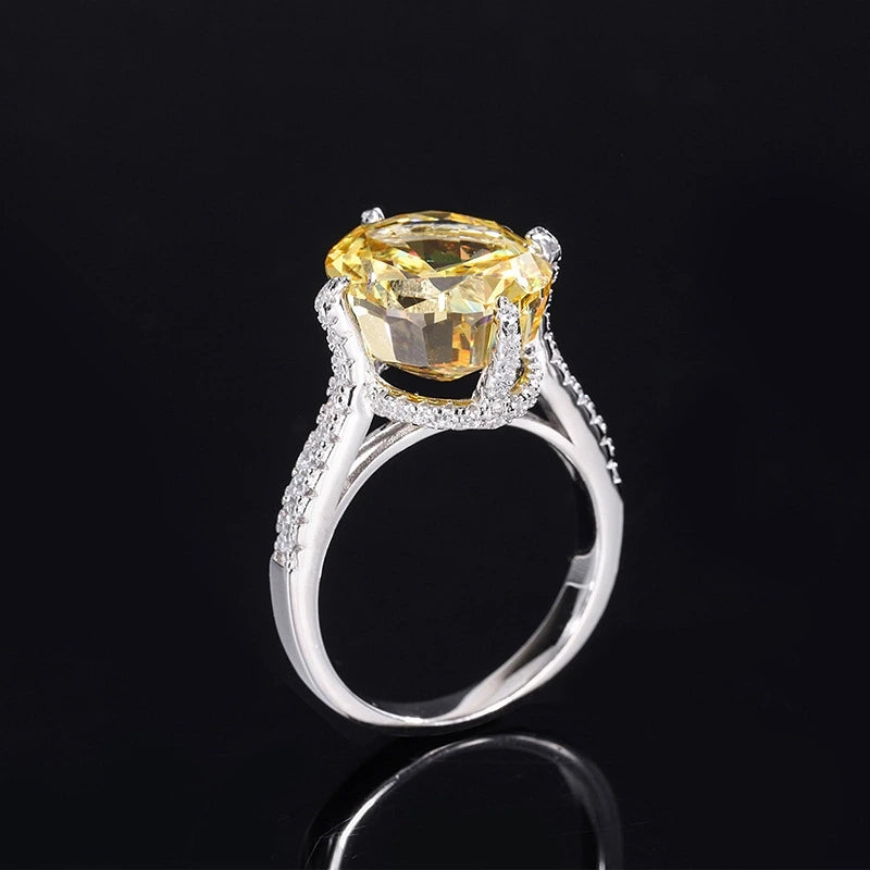 Oval Engagement Ring 12*14 925 Silver High Carbon Diamond