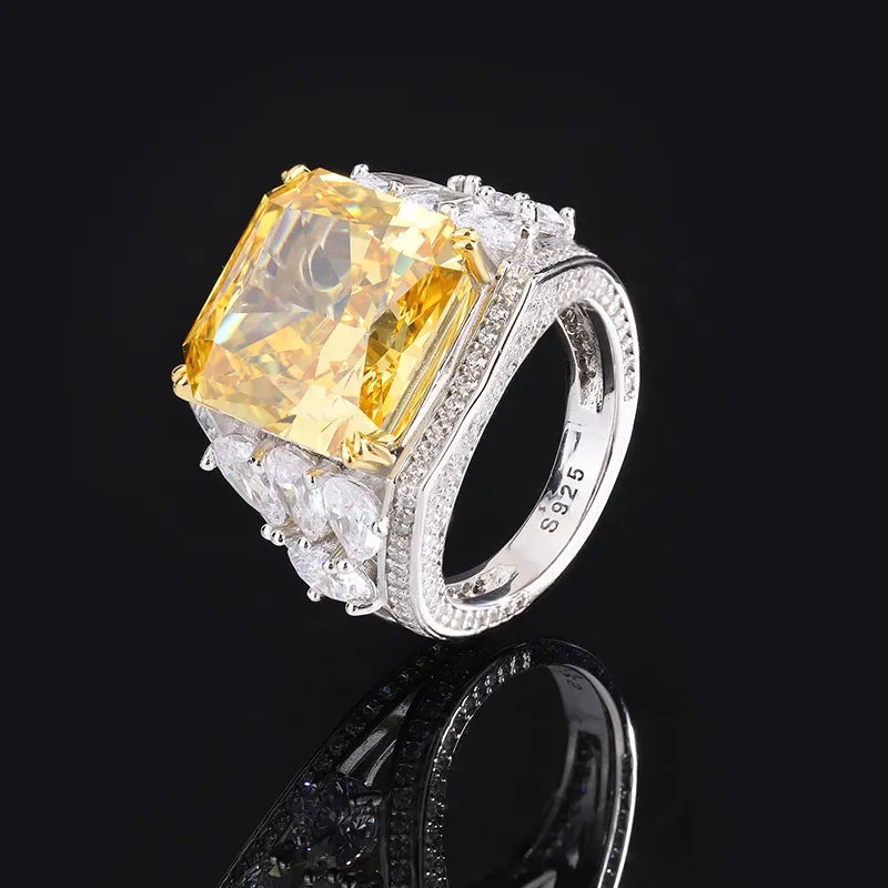Princess Engagement Ring 14*14 925 Silver High Carbon Diamond
