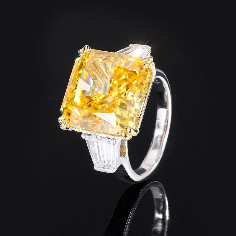 Princess Engagement Ring 14*14 925 Silver High Carbon Diamond